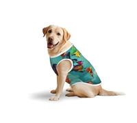 World Map Printed Dog Shirt Vest, Stretchy Pet T-Shirts Soft Cotton Sleeveless Vests Breathable Clothes For Large Dogs (3xl-5xl)