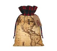 World Map Printed drawstring gift bags color-blocked drawstring gift bags suitable for birthdays candy party decorations