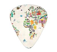 World Map Printed Guitar Picks 12 Pack Picks Sampler With Storage Box For Guitar Bass Ukulele 0.46mm