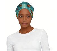 World Map Printed Knotted Turban Hat, Comfy Sleep Cap Protective Headwear, for Home Work Travel Comfort