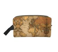 World Map Printed Toiletry Storage Bag, Large Capacity Organizer Pouch for Power Bank and Cables Use