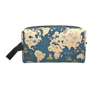 World Map Printed Travel Storage Pouch, Double Sided Large Bag for Clothes and Personal Accessories