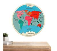 World Map Puzzle wood toy - Colorful Continents Shape Matching Educational Puzzle Fun Interactive Learning Game Geography Learning Early Childhood For Kids Children
