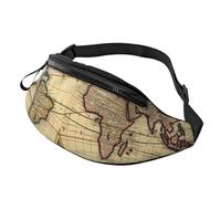 World Map Retro Fanny Pack for Men Women Fashion Waist Packs Travel Crossbody Bag With Adjustable Strap Everywhere Belt Bag Waterproof Chest Bags Cycling Bum Bag Wallet