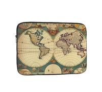 World Map Retro Laptop Case 13 inch Shockproof Protective Notebook Case Water Resistant Laptop Bags Carrying Computer Bag Portable Business Briefcase for Men Women