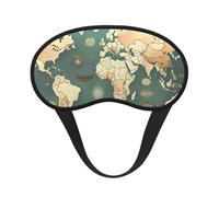 World Map Retro Print Adults Sleep Comfort Eye Mask Light Blocking Nap Aid for Travel Insomnia Camping