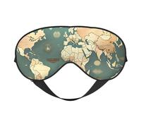 World Map Retro Print Outdoor Travel Stylish Eye Mask Adjustable Sleep Camping Meditation Relaxation
