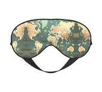 World Map Retro Print Soft Eye Mask - Comfortable Sleep, Elastic Nighttime Shade, Eye Covers for Travel, Meditation