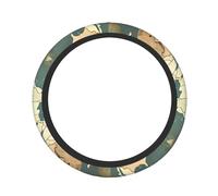 World Map Retro Print Universal Fit Steering Wheel Sleeve, Anti Slip Breathable Car Grip, Easy Install 15in/38cm Cover