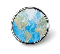 World Map Round Badge Cute Enamel Lapel Pin Brooches Button Pin Personalized Clothing Decoration Unisex Badge Holder Hats Bags Shirts Decor