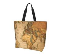 World Map Shoulder Bag,Large Capacity Reusable Grocery Shopping Bag,Women'S Ultra-Light Handbag Tote Travel