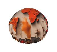 World map shower cap made of spices with double layer, holds your hair well whether it is showering or bathing.