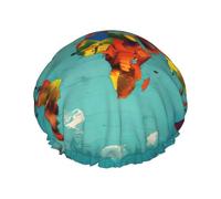 World Map shower caps with a double layer of, hold your hair well whether using them while showering or taking bath.