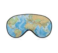 World Map Sleeping Mask, Light Blocking Eye Mask, Comfortable and Soft, Eye Cover with Elastic Band, Suitable for Men and Women, Suitable for Travel/Sleeping
