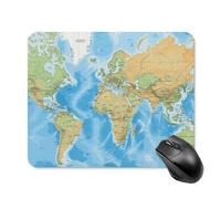 World Map Square Mouse Pad Portable Computer Mousepad with Non-Slip Rubber Base 20 * 25cm Ultra-Thin Gaming Mouse Mat for Computer Laptop Office Desk Accessories