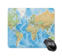 World Map Square Mouse Pad Portable Computer Mousepad with Non-Slip Rubber Base 25 * 30cm Ultra-Thin Gaming Mouse Mat for Computer Laptop Office Desk Accessories