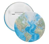 World Map Tinplate Badge Personalized Round Brooch Large Craft Button Suitable for Teachers, Nurses, Doctors, Staff, Party Gift Accessories, 5PCS, Plastic, plastics