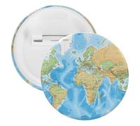 World Map Tinplate Badge Personalized Round Brooch Large Craft Button Suitable for Teachers, Nurses, Doctors, Staff, Party Gift Accessories, style, 20PCS