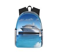World Map Travel Backpack for Women Men Waterproof Carry On Backpack 15.6inch Laptop Backpack, Seaside Cruise Ship, One Size
