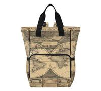 World Map Vintage Historical Diaper Bag Backpack Mom Bag Casual Lightweight Large Capacity for Travel Mammy Women Girls