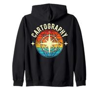 World Map Vintage Sunset World Globe Cartography Zip Hoodie