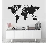 World Map Wall Art Sticker, Modern Room Decor, Removable Vinyl Decal