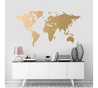 World Map Wall Art Sticker, Modern Room Decor, Removable Vinyl Decal
