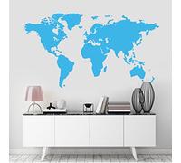 World Map Wall Art Sticker, Modern Room Decor, Removable Vinyl Decal