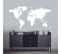 World Map Wall Art Sticker, Modern Room Decor, Removable Vinyl Decal