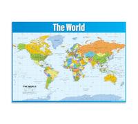 World Map - Wall Chart - EXTRA LARGE - A1 (850mm x 594mm) - Gloss Paper - Geography Secondary & Primary School Classroom Wall Charts by Daydream Education.