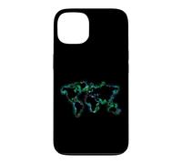 World map watercolour design with Europe Asia America Case for iPhone 13