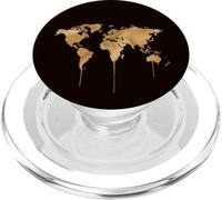 World map watercolour design with Europe Asia America PopSockets PopGrip for MagSafe