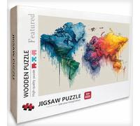 World Map Wooden Jigsaw Puzzles 48x32in, Color Jigsaw Puzzles for Adults 3000 Piece with Box, Challenging Game, Gifts for Teens, Back Lettering Easy to Distinguish, Suitable for Most People, 6-7976