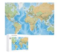 World Map Wooden Puzzles for Adults 1000 PCS Unique Shape Puzzles Wall Art Home Decor for Puzzle Lovers, Family, Friend Creative Gift Toys