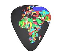 World Maps Printed Guitar Picks With Organizer Storage Box 0.46 0.71 0.96 Mm Includes Thin Medium Heavy For Bass Electric Acoustic Guitars Ukulele 12 Pack