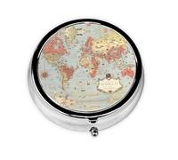 World Maps This Small, Round, Three-Compartment Travel Pill Box is Perfect for Storing Daily medications, Vitamins, and on-The-go.