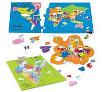 World Maps with Capitals Learn Capitals and Country Flags Educational Above 5 Years, Multicolor