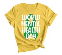 World Mental Health Day Awareness Ribbon Womens Graphic T-Shirt Health Support Tee 16 Sunflower