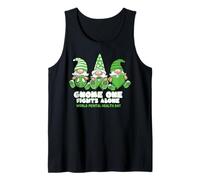 World Mental Health Day Gnome One Fights Alone Wear Green Tank Top