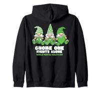 World Mental Health Day Gnome One Fights Alone Wear Green Zip Hoodie
