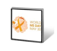 World MS Day 30 MS Multiple Sclerosis Awareness Pins Square Badge Lapel Pin Enamel Buttons Party Decorations