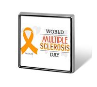 World MS Day 30 MS Multiple Sclerosis Awareness Pins Square Badge Lapel Pin Enamel Buttons Party Decorations