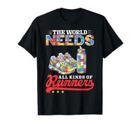 World Needs All Kinds of Running Runners Autism Awareness T-Shirt