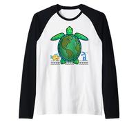 World Oceans Day World Wildlife Day Let's Save The Turtles Raglan Baseball Tee