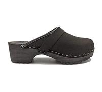 World of Clogs AM100 Swedish Wooden Clogs - Black Suede - 38 EU