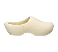 World of Clogs Round-Toe Plain All-Wooden Clogs - 25cm (39 EU) Beige