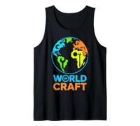 World of Craft Globe Logo Design - Colorful Maker Design Tank Top