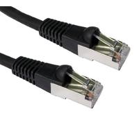 World of Data 0.5m CAT6A *600MHz* Network Cable BLACK - Professional Standard Ethernet Lead - LSZH - SSTP - FTP - 10GBASE-T (10 gigabit support) - 10Gbits/s (billion bits per second)