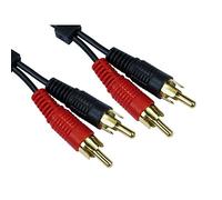 World of Data 0.5m TWIN RCA Cable - 100% Copper Wire - Phono - 24k Gold - Male to Male - Left & Right Audio - Stereo - 2RCA - 2xRCA - 50cm