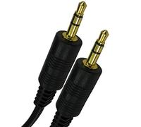 World of Data 1m 3.5mm Jack Cable BLACK Coloured 24k Gold Plated Audio Stereo Male to Male